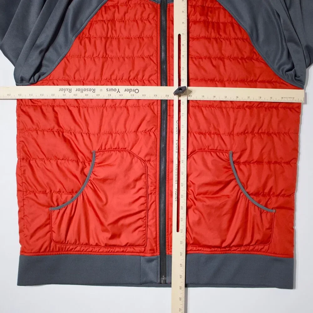 The North Face Watto Light Insulated Jacket Red Gray Nylon Poly Men Size XL (B6)